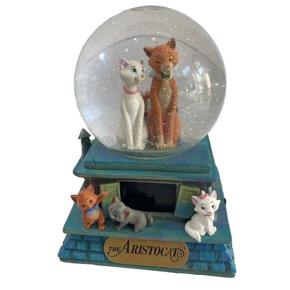 Disney Aristocats 40th Anniversary Music Box Snow globe Lights Up tested Holiday - Picture 3 of 16